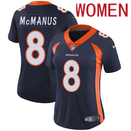 Women Denver Broncos #8 Brandon McManus Navy Blue Nike Vapor Limited NFL Jersey->women nfl jersey->Women Jersey